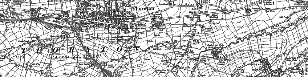 Old map of Thornton in 1891