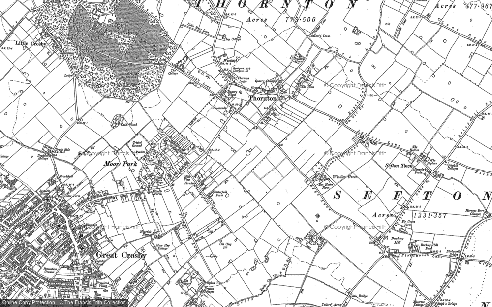 Old Map of Thornton, 1892 - 1907 in 1892