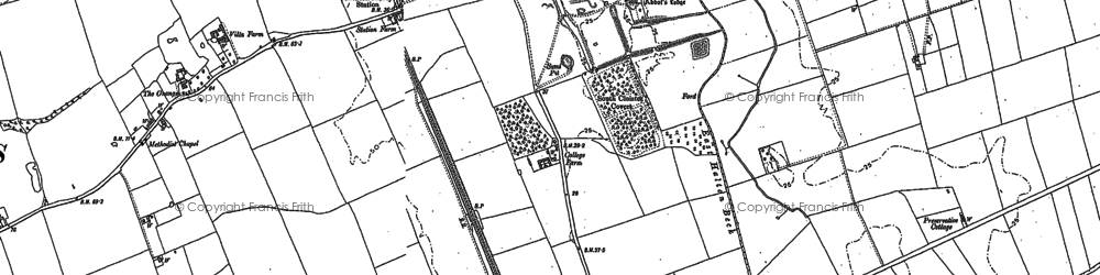 Old map of Thornton Abbey in 1886