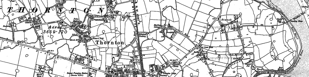 Old map of Little Thornton in 1910