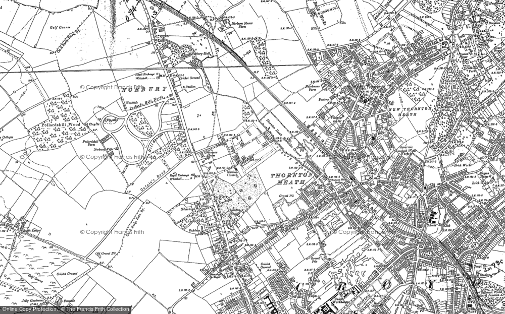 Old Map of Thornton Heath, 1894 - 1895 in 1894