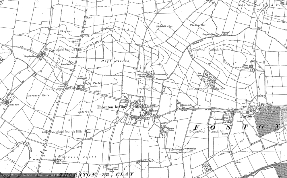 Old Map of Thornton-le-Clay, 1891 in 1891