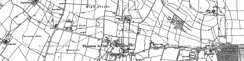 Old map of Thornton-le-Clay in 1891
