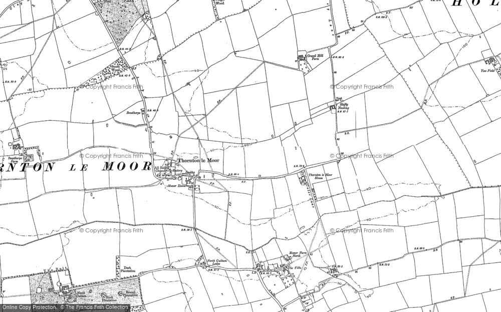 Old Map of Thornton le Moor, 1886 in 1886