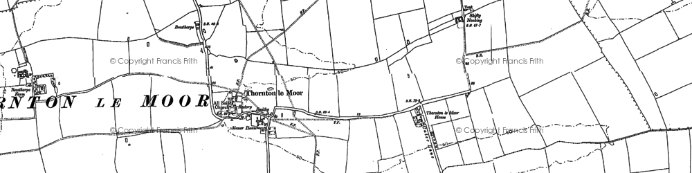 Old map of Thornton le Moor in 1886