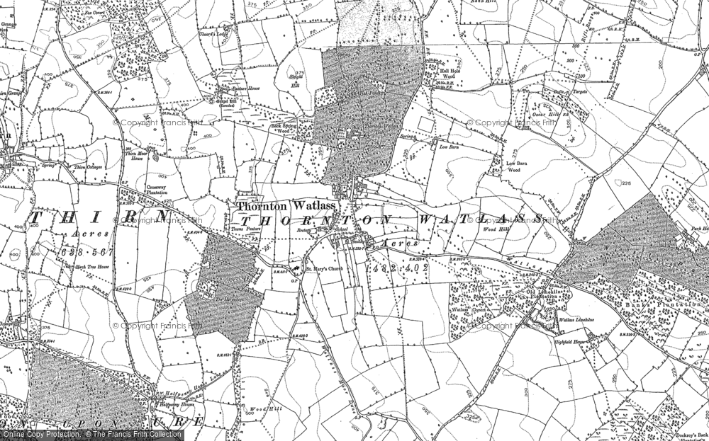 Old Map of Historic Map covering Burrill Beck in 1890