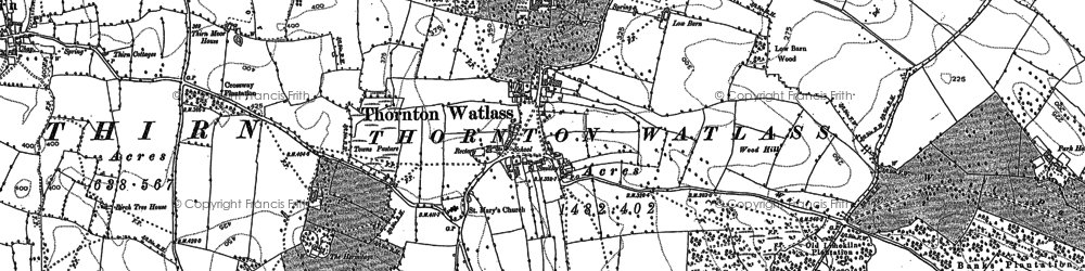 Old map of Thornton Watlass in 1890