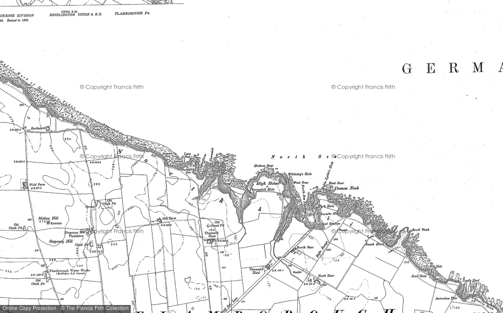Old Map of Historic Map covering Breil Nook in 1889