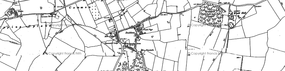 Old map of Thornwood Common in 1895