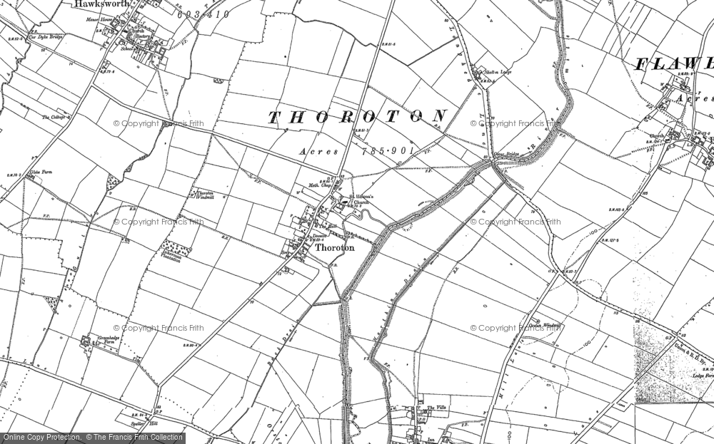 Old Map of Thoroton, 1899 in 1899
