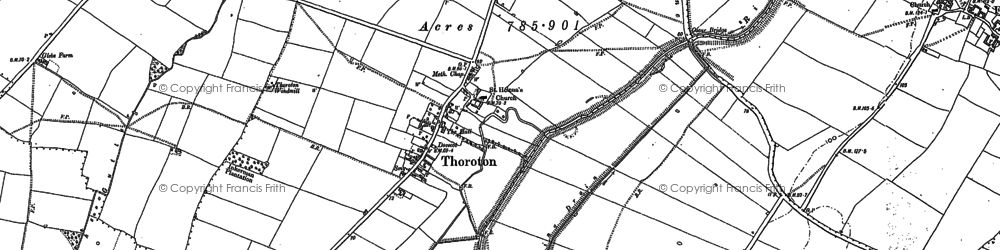 Old map of Thoroton in 1899