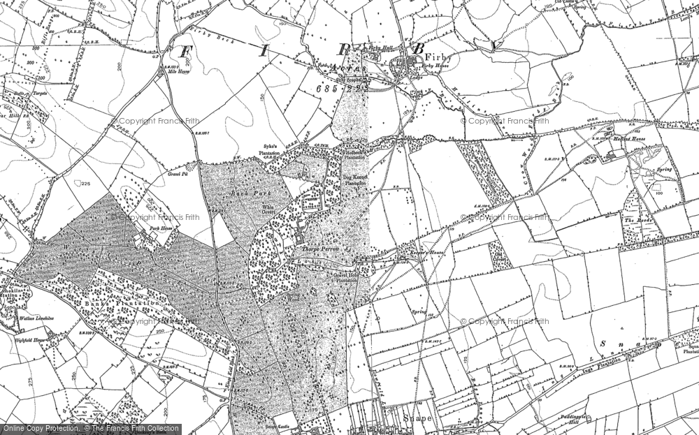 Old Map of Thorp Perrow, 1891 in 1891