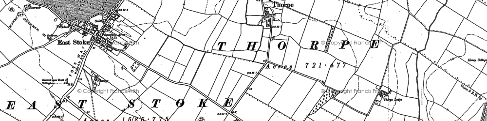 Old map of Thorpe in 1886