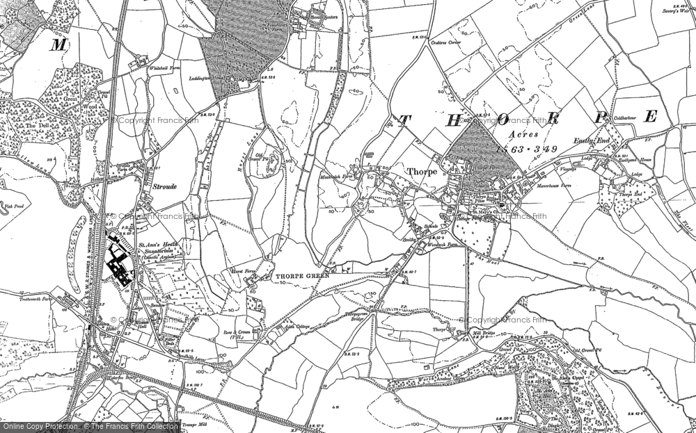 Old Map of Thorpe, 1894 - 1912 in 1894