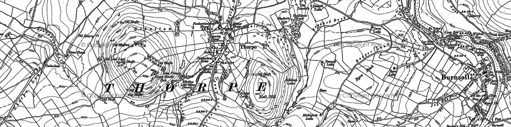 Old map of Burnsall and Thorpe Fell in 1907