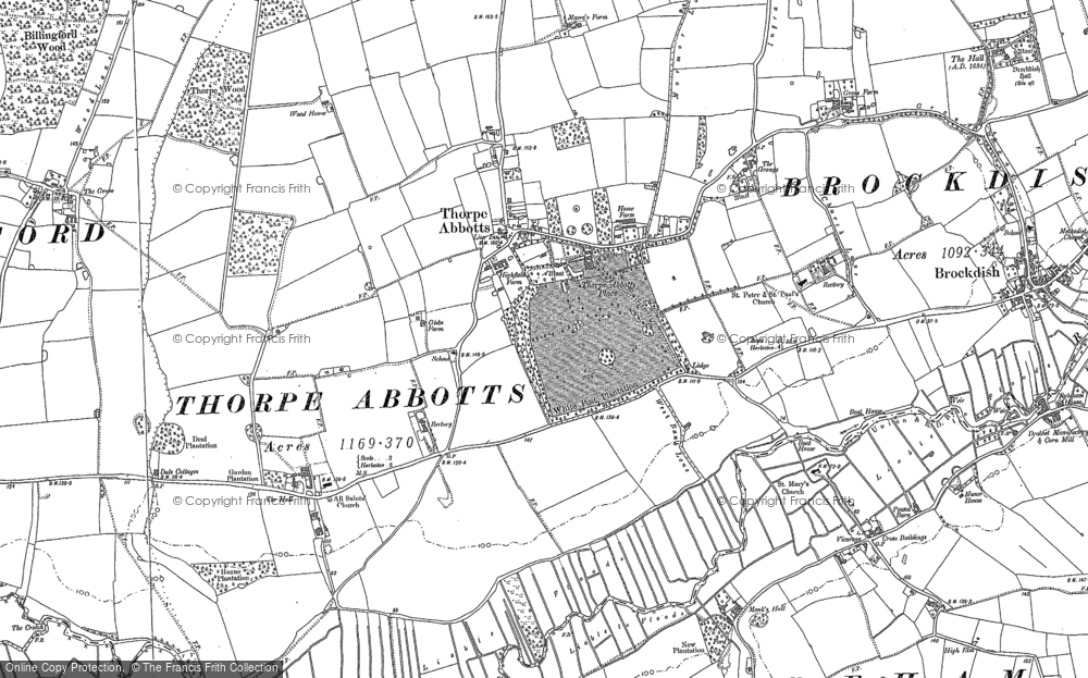 Old Map of Thorpe Abbotts, 1903 in 1903