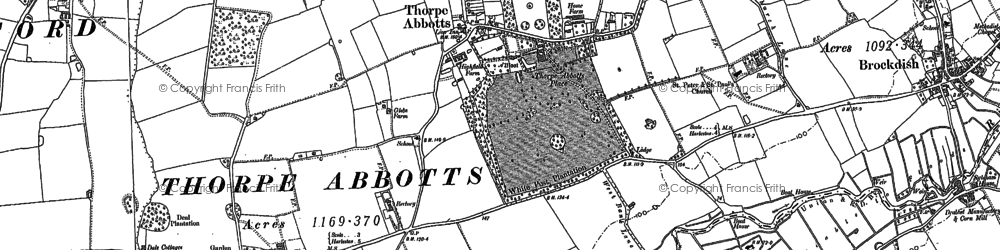 Old map of Thorpe Abbotts in 1903