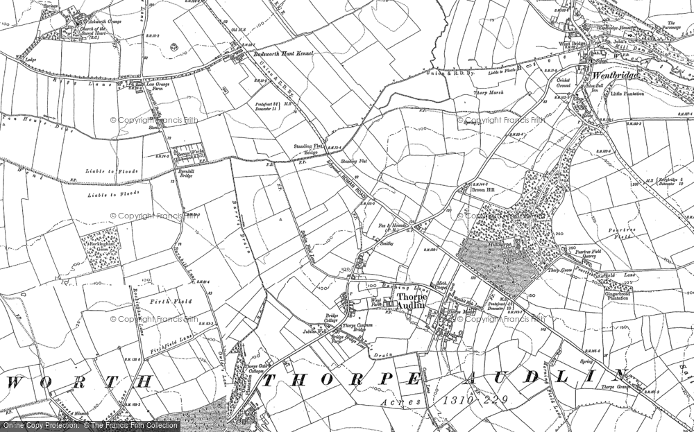 Old Map of Thorpe Audlin, 1860 - 1891 in 1860