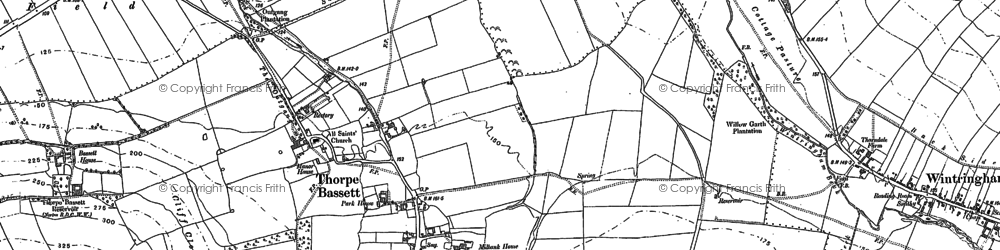 Old map of Thorpe Bassett in 1889