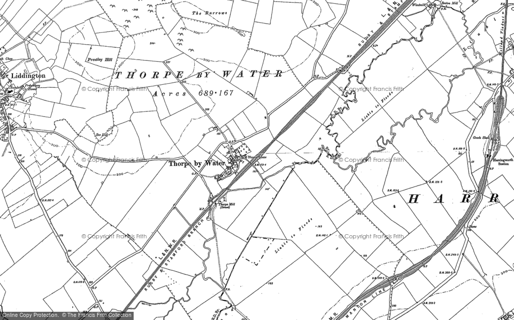 Old Map of Historic Map covering Barrows, The in 1899