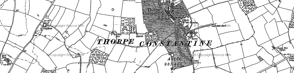 Old map of Thorpe Constantine in 1882