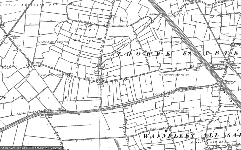 Old Map of Historic Map covering White Cross Clough in 1887