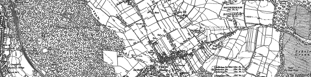 Old map of Thorpe Hesley in 1890