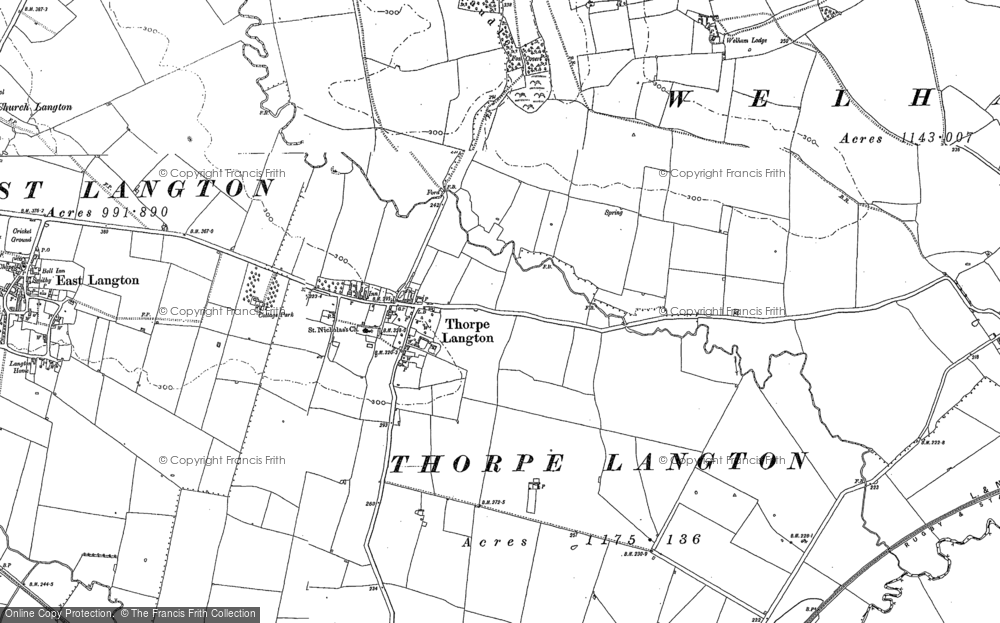 Old Map of Thorpe Langton, 1885 - 1902 in 1885