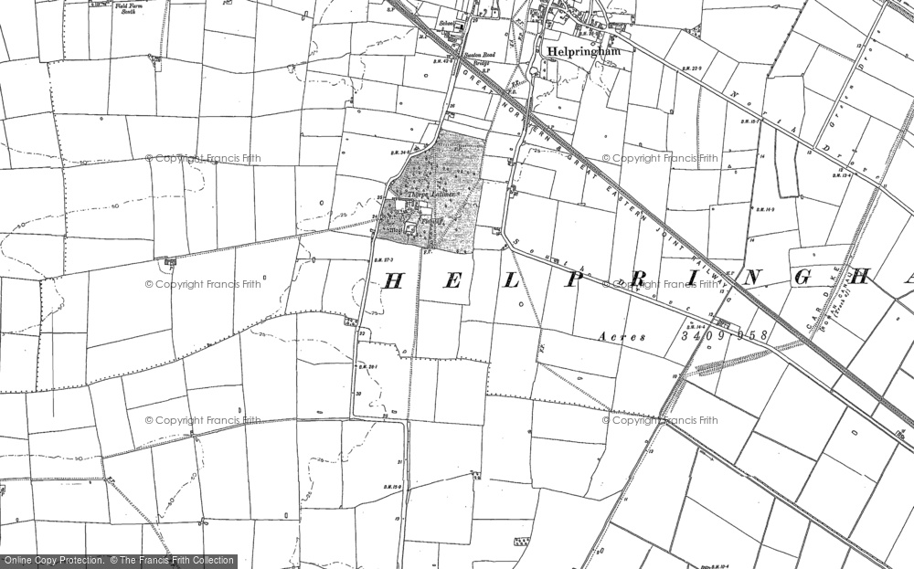 Old Map of Thorpe Latimer, 1887 - 1903 in 1887