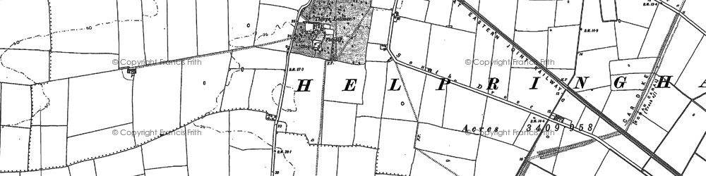 Old map of Thorpe Latimer in 1887