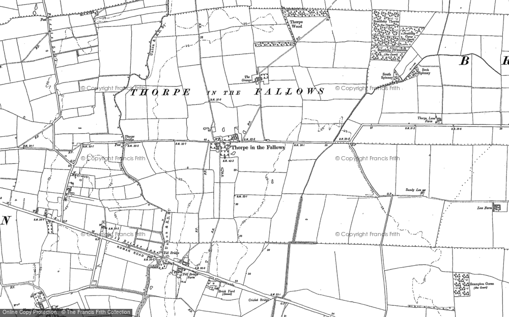 Old Map of Thorpe le Fallows, 1885 in 1885