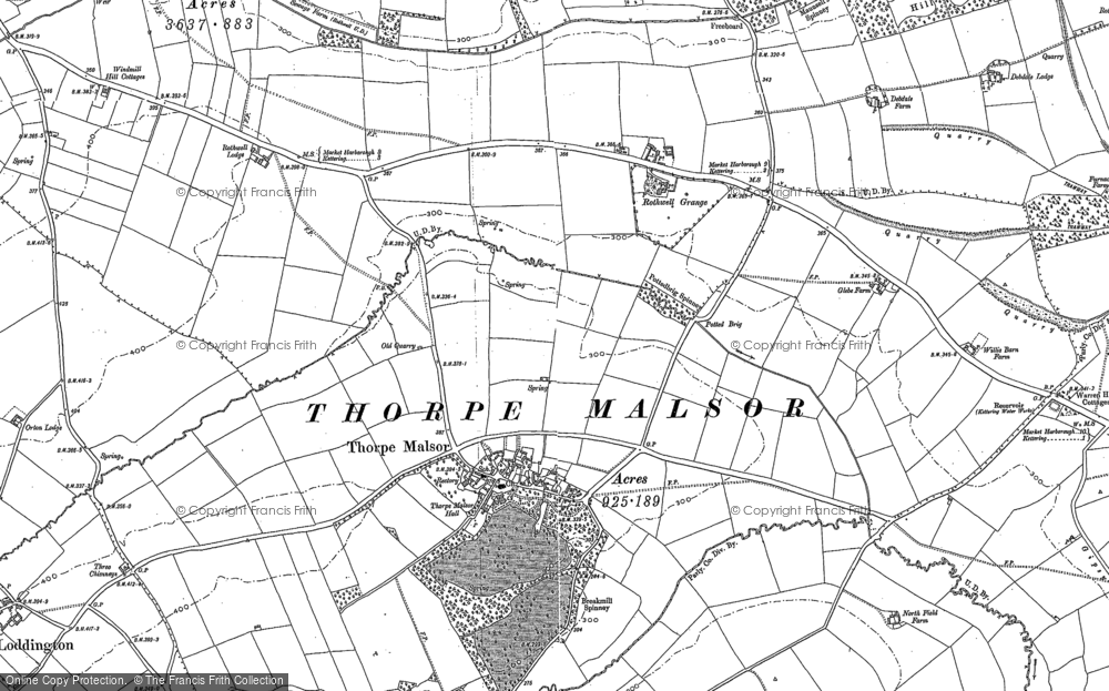 Old Map of Thorpe Malsor, 1884 - 1885 in 1884
