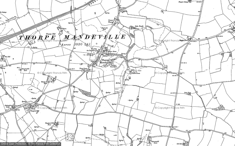 Old Map of Thorpe Mandeville, 1899 - 1900 in 1899