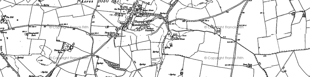 Old map of Thorpe Mandeville in 1899