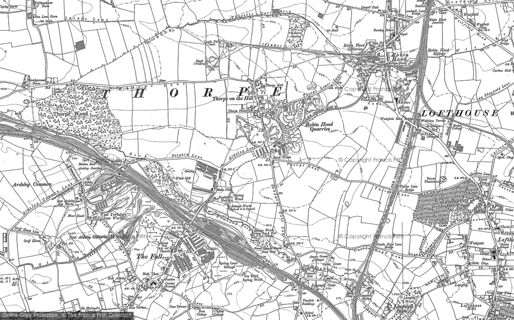 Old Map of Thorpe on The Hill, 1892 in 1892