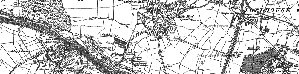 Old map of Thorpe on The Hill in 1892