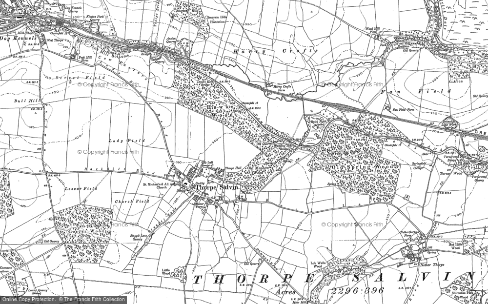 Old Map of Thorpe Salvin, 1901 - 1929 in 1901