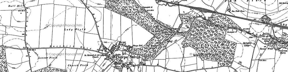 Old map of Thorpe Salvin in 1901