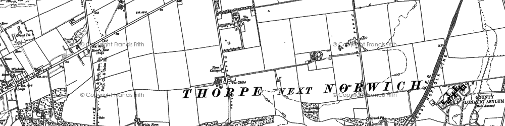 Old map of Thorpe St Andrew in 1881