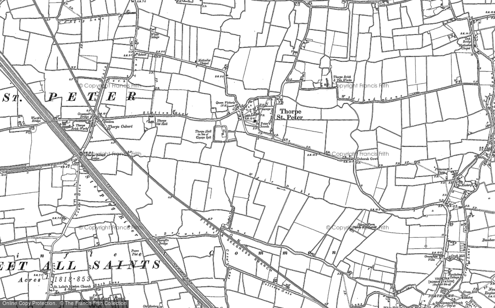 Old Map of Thorpe St Peter, 1887 in 1887
