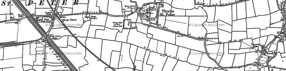 Old map of Thorpe St Peter in 1887