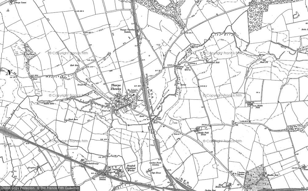 Old Map of Thorpe Thewles, 1856 - 1914 in 1856