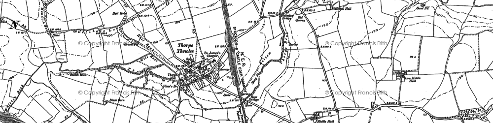 Old map of Thorpe Thewles in 1856