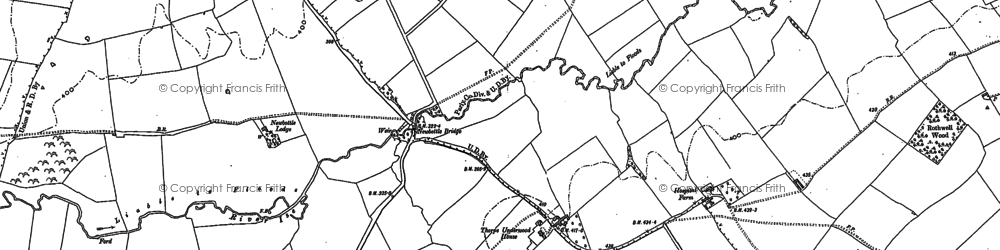 Old map of Thorpe Underwood in 1884