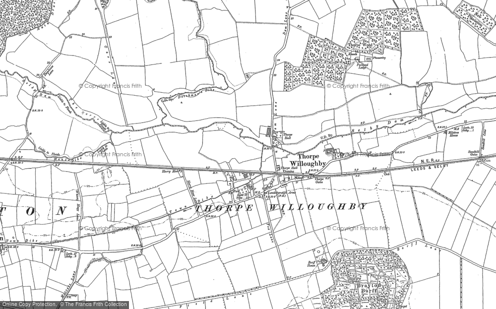 Old Map of Thorpe Willoughby, 1888 - 1889 in 1888