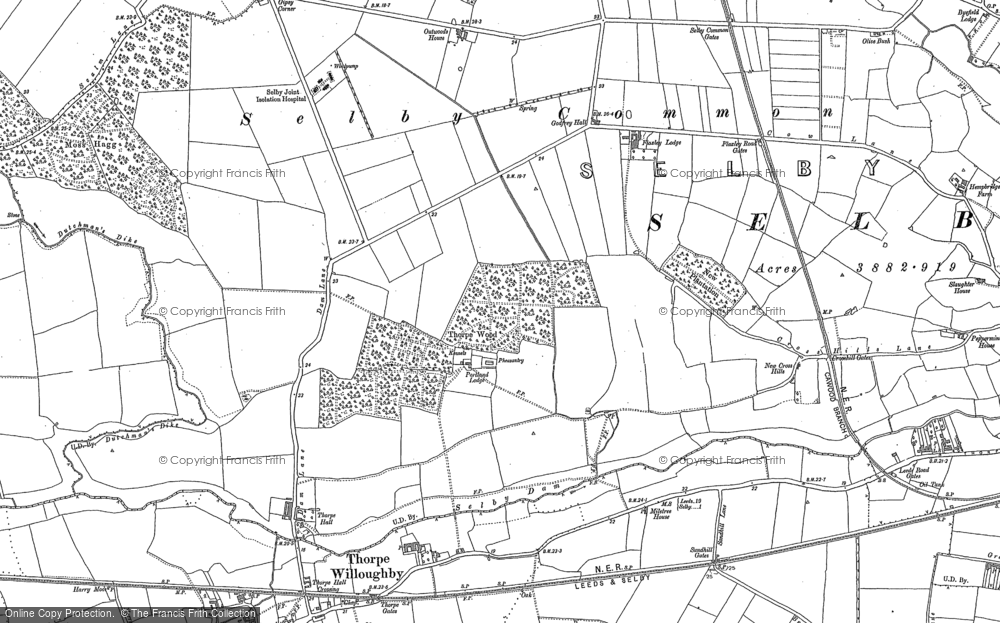 Old Map of Thorpe Wood, 1888 - 1890 in 1888