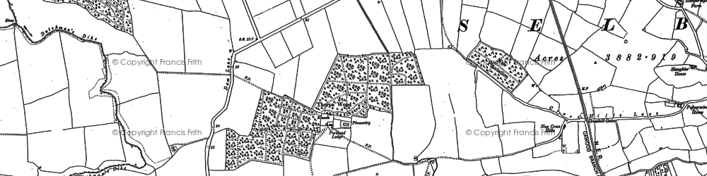 Old map of Thorpe Wood in 1888
