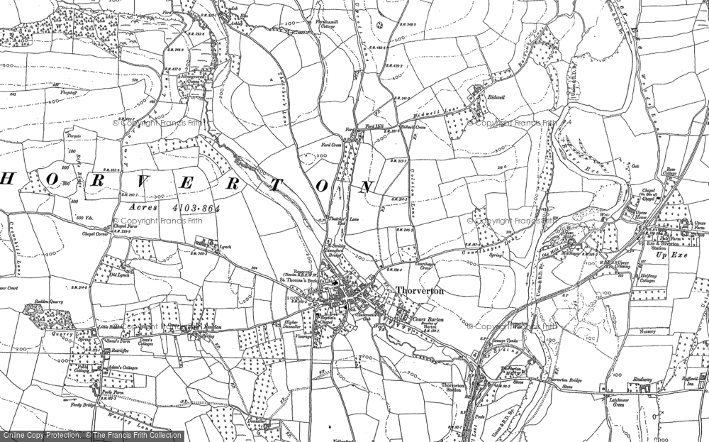 Old Map of Thorverton, 1923 in 1923