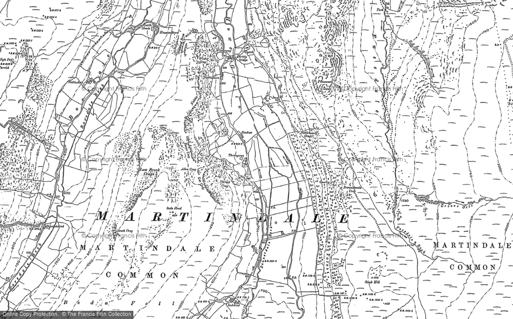 Old Map of Historic Map covering Bannerdale Beck in 1897