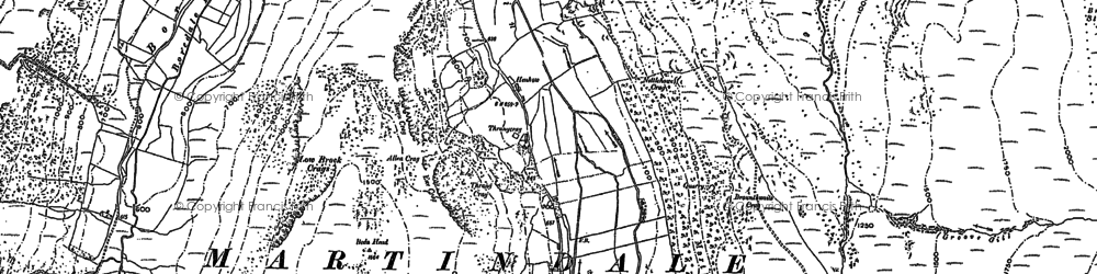 Old map of Thrang Crag in 1897